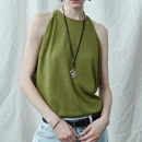 Summer Cashmere Silk Knitwear Waistcoats Sleeveless Wool Knitted Vests Top for Women