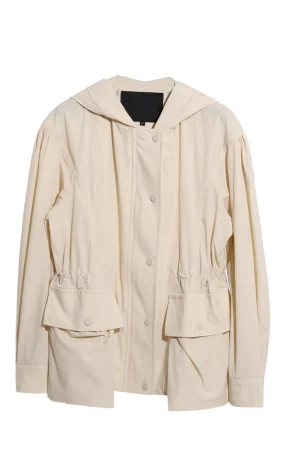 Medium Style Windbreaker Jacket Women Polyester Outdoor Interchange Jackets With Hood