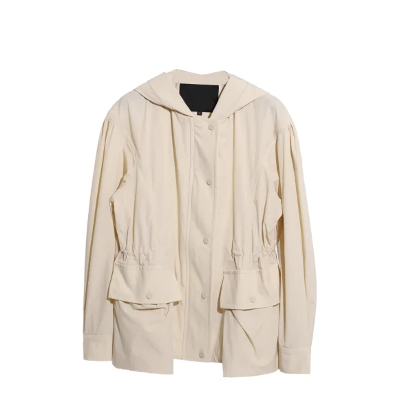 Medium Style Windbreaker Jacket Women Polyester Outdoor Interchange Jackets With Hood