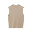 Summer Turn Down Collar Waistcoat Sleeveless 100% Wool Knitted Suit Vest for Women