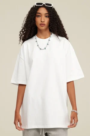 Pattern Blank O Neck Tee Loose 100% Cotton Women Printed T Shirts