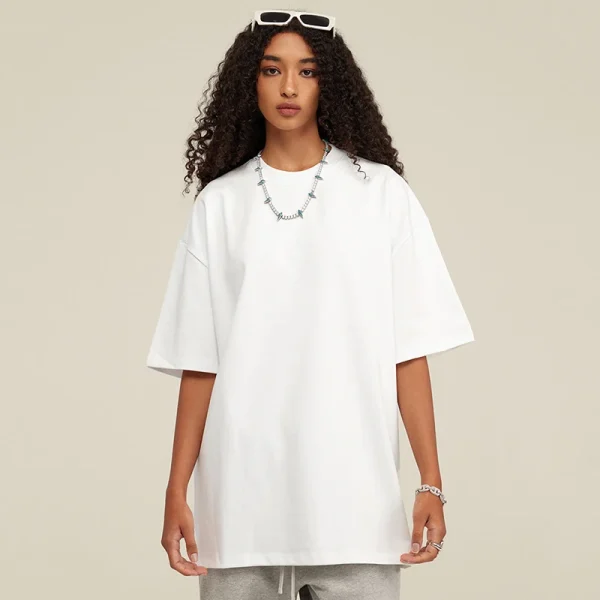 Pattern Blank O Neck Tee Loose 100% Cotton Women Printed T Shirts