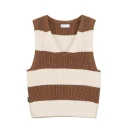 Size Striped Camisole V Neck Sweater Women Knitted Cotton Vest