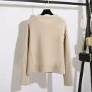 High Quality 100% Wool O Neck Pullover Winter Warm Knitted Sweater for Women