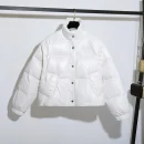 High Quality Winter Warm Detachable Sleeves Cropped Puffer Jacket 90% White Duck Down Coat for Women