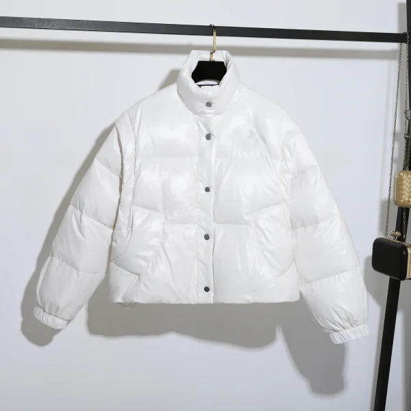 High Quality Winter Warm Detachable Sleeves Cropped Puffer Jacket 90% White Duck Down Coat for Women - Image 5