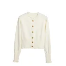 Fashion Single Breasted O Neck Ladies Sweater Autumn Spring Cotton Knitted Cardigan Women