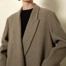 High Quality Women Woolen Coats Winter Double Faced Long 100% Wool Coats with Belt