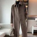 Small Batch Popular This Year High-end Middle Aged and Elderly Profile Casual Fashion Long Vicuna Cashmere Coat