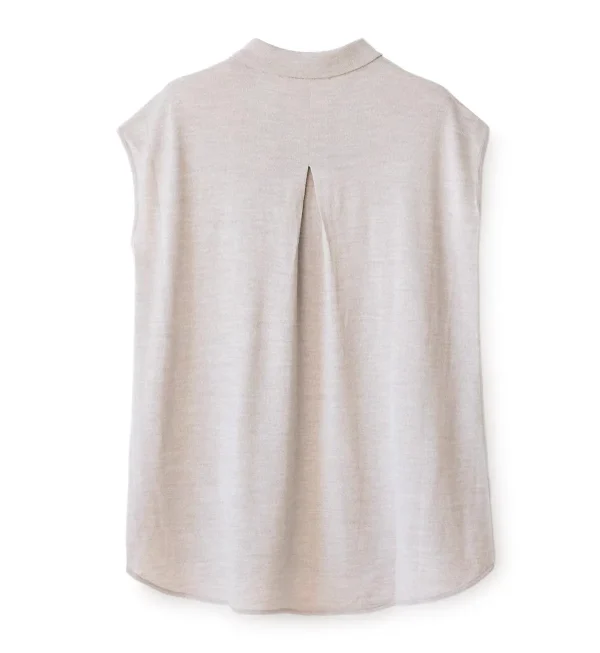 Summer Polo Short Sleeve Knitwear Women Silk Wool Knitted Vest - Image 2