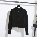 Fashion Single Breasted O Neck Ladies Sweater Autumn Spring Cotton Knitted Cardigan Women