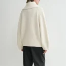 High Quality Shawl Collar Knitwear Coats Women Loose Knitted 100% Wool Cardigan