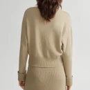 Autumn Khaki Sweater Pullover Split Wool Knitwear Women With Button