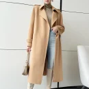 The Newest Luxury Korea Korean Coat Women's Woman Lamb Long Clothes Ladies Fashion Winter Cashmere Wool Trench Coat