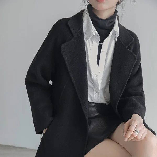 Women's Wool Blends in  the New Winter Solid Color  New Design Jacket Fashion Elegant Commuting Wool Coat Hot Sale New Pattern - Image 4