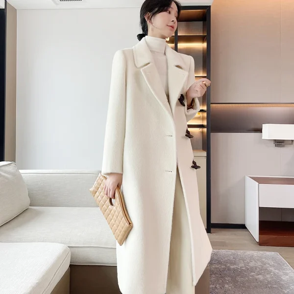 Small Batch Profile Casual Alpaca Hair Regular Sleeves Women s Wear in 2025  the New Cashmere Coat - Image 4