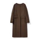High Quality Real Camel Cashmere Coat Winter O Neck Long Genuine Wool Coats for Women