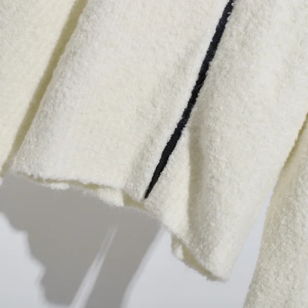 Winter Turn Down Collar Cropped Knitted Genuine Lamb Wool Fur Coat for Women - Image 4