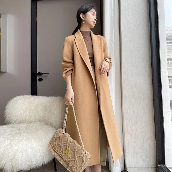 Women's Wool Blends in 2025 the New Winter Solid Color  Jacket Fashion Elegant Commuting Cashmere Coat Handmade - Image 6