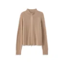 High Quality Two Way Zipper Knitwear Long Sleeve Knitted 100% Wool Cardigan for Women