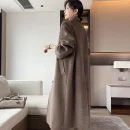 Small Batch Popular This Year High-end Middle Aged and Elderly Profile Casual Fashion Long Vicuna Cashmere Coat
