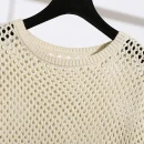 High Quality Long Sleeve Acrylic Pullover Hollow Out Cotton Knitted Sweater for Women