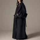 Winter Luxury Long Camel Hair Woolen Coats Double Faced Wool Trench Coat for Women