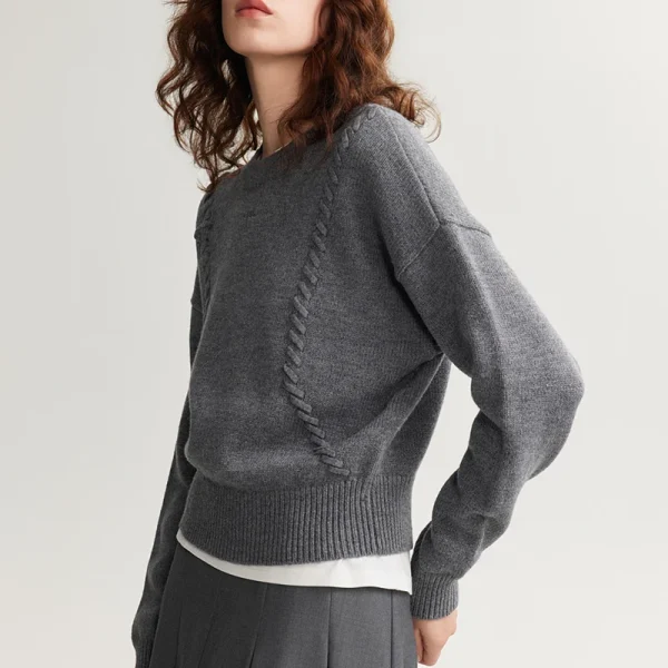 Fashion Winter Thick Pullover Loose Knitted Wool Cashmere Sweater for Women - Image 2