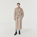 Women's Wool Blends in 2025 the New Winter Solid Color Double-breasted Jacket Fashion Elegant Commuting Cashmere Coat