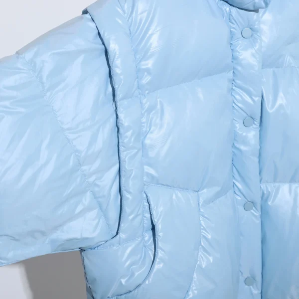 High Quality Winter Warm Detachable Sleeves Cropped Puffer Jacket 90% White Duck Down Coat for Women - Image 3