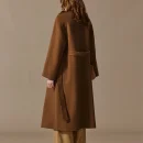 Winter Luxury Double Faced Long Handmade Woolen Coats Belted Genuine 100% Goat Cashmere Coat for Women