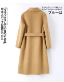 Winter Hot Middle-length Girls Cashmere Coat Warm Thickened Double-length Collar Straight Version With Thin Belt Work Commuting