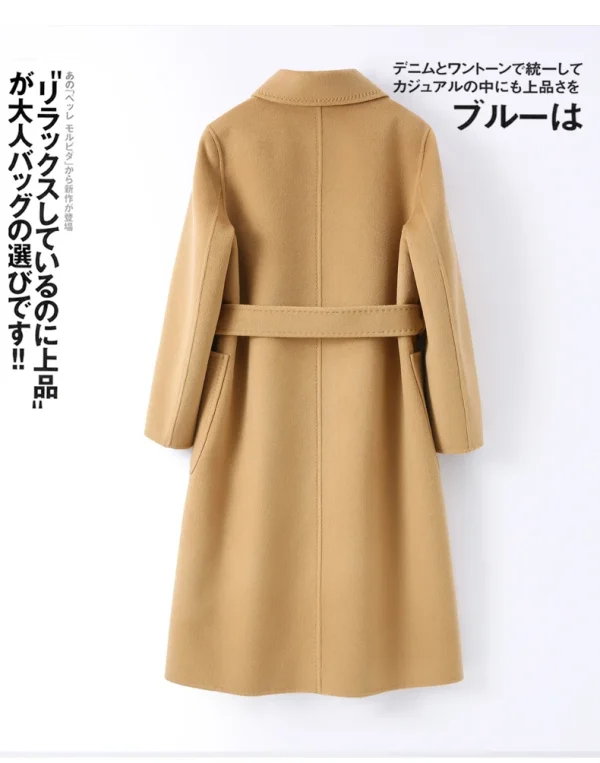 Winter Hot Middle-length Girls Cashmere Coat Warm Thickened Double-length Collar Straight Version With Thin Belt Work Commuting - Image 6