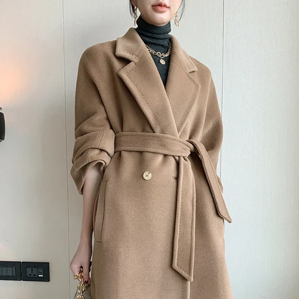 Winter Cashmere Coat New Pattern Design Peru Hot Jacket commuter Double-breasted Handmade - Image 5