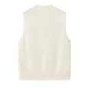 Winter Luxury V Neck Pullover Waistcoat Cropped Knitted Wool Sweaters Women