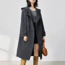 High Quality Winter Cashmere Coat Double Faced Long 100% Wool Coats Women With Hood