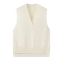 Winter Luxury V Neck Pullover Waistcoat Cropped Knitted Wool Sweaters Women