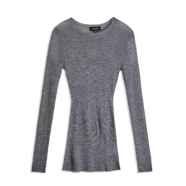 High Quality Summer Knitted Pullover O Neck Long Sleeve 100% Wool Knitwear for Women - Image 2