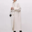 Luxury Thick Genuine Alpaca Coats Winter Long Double Breasted Wool Coat Women
