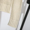 High Quality Long Sleeve Acrylic Pullover Hollow Out Cotton Knitted Sweater for Women