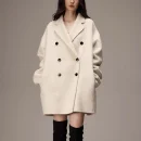 High End Double Faced Woolen Camel Hair Coat Winter Luxury Wool Coat for Women
