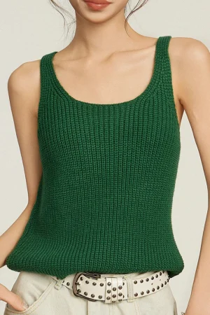 Summer Casual Tank Tops Sleeveless Pullover Women Knitted Vest