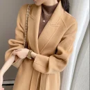 Women's Wool Blends in 2025 the New Winter Solid Color  Jacket Fashion Elegant Commuting Cashmere Coat Handmade