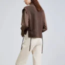 Cropped Knitwear Sleeveless Knitted Wool Vest Women With Rope