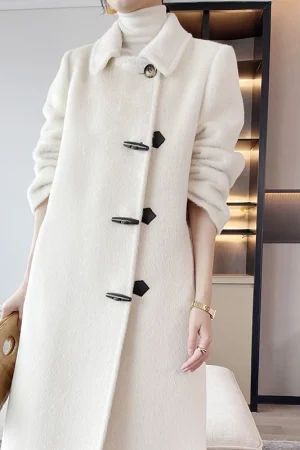 Small Batch Profile Casual Alpaca Hair Regular Sleeves Women s Wear in 2025  the New Cashmere Coat