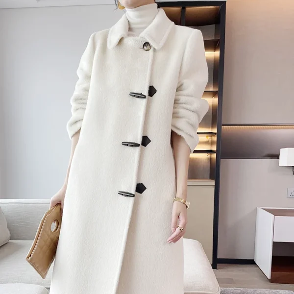 Small Batch Profile Casual Alpaca Hair Regular Sleeves Women s Wear in 2025  the New Cashmere Coat
