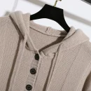 Cashmere Pullover Hoodie Winter Spring Women 100% Wool Knitted Sweater With Drawstring Hood