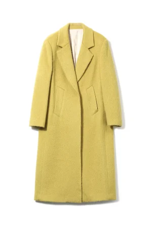 Winter Luxury Handmade Yellow Long Genuine Alpaca Wool Coats for Women