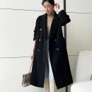 Women s Wear Small Batch Haute Couture Thickening Keep Warm Double-breasted Classic Black Long 101801 Cashmere Coat