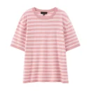 High Quality O Neck Knitwear Women 100% Wool Knitted Stripe T Shirts